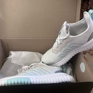 Adidas Kaptir Flow in Ice Blue and white with Greige Accents Sneakers